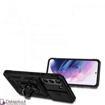 5in1 smūgiams atsparus dėklas su žiedu ir kameros apsauga - juodas (Samsung S22) 5in1 smūgiams atsparus dėklas su žiedu ir kameros apsauga - juodas (Samsung S22)